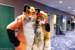 Two fursuiters side-by-side at Furry Migration